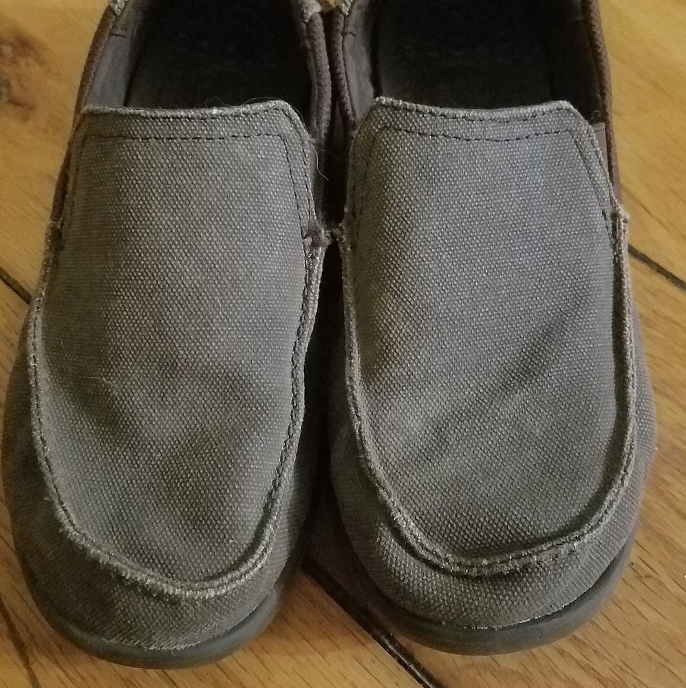 Croc loafers, grey, size 4